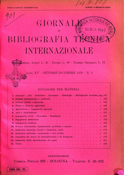 Giornale di bibliografia tecnica internazionale