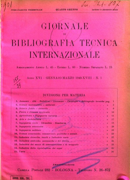 Giornale di bibliografia tecnica internazionale