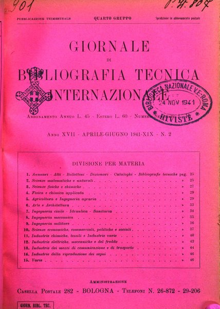 Giornale di bibliografia tecnica internazionale