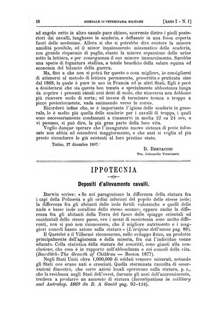 Giornale di veterinaria militare rivista mensile di scienze ippiche militari, clinica veterinaria, igiene del cavallo di truppa, ippotecnia