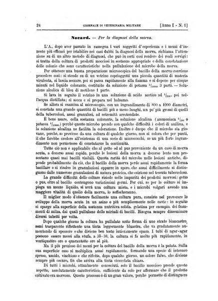 Giornale di veterinaria militare rivista mensile di scienze ippiche militari, clinica veterinaria, igiene del cavallo di truppa, ippotecnia