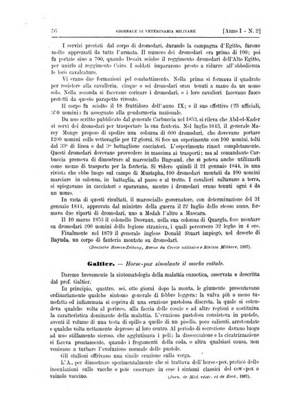 Giornale di veterinaria militare rivista mensile di scienze ippiche militari, clinica veterinaria, igiene del cavallo di truppa, ippotecnia