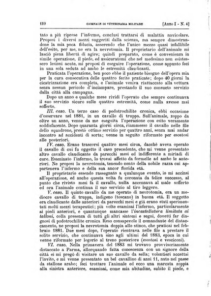 Giornale di veterinaria militare rivista mensile di scienze ippiche militari, clinica veterinaria, igiene del cavallo di truppa, ippotecnia