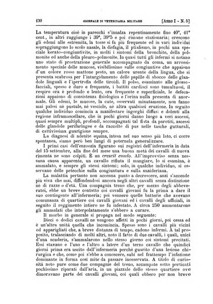 Giornale di veterinaria militare rivista mensile di scienze ippiche militari, clinica veterinaria, igiene del cavallo di truppa, ippotecnia