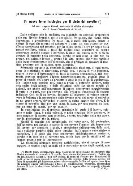 Giornale di veterinaria militare rivista mensile di scienze ippiche militari, clinica veterinaria, igiene del cavallo di truppa, ippotecnia