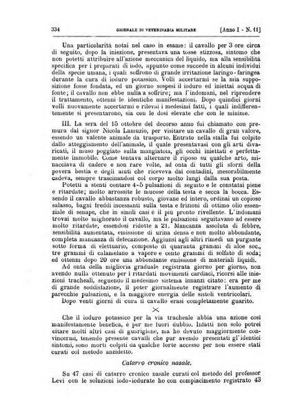 Giornale di veterinaria militare rivista mensile di scienze ippiche militari, clinica veterinaria, igiene del cavallo di truppa, ippotecnia