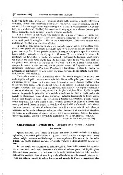 Giornale di veterinaria militare rivista mensile di scienze ippiche militari, clinica veterinaria, igiene del cavallo di truppa, ippotecnia