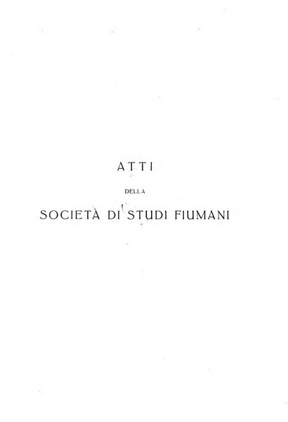 Fiume rivista semestrale della Società di studi fiumani in Fiume