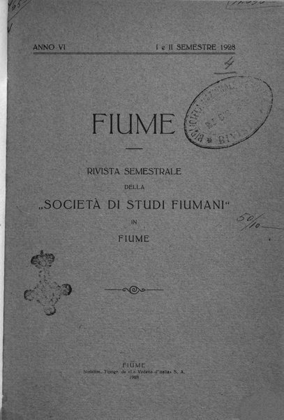 Fiume rivista semestrale della Società di studi fiumani in Fiume