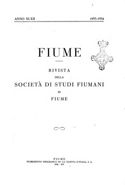 Fiume rivista semestrale della Società di studi fiumani in Fiume