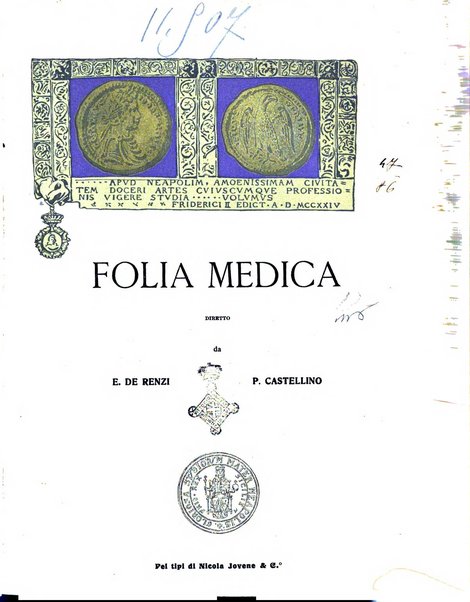 Folia medica periodico trimensile di patologia e clinica medica