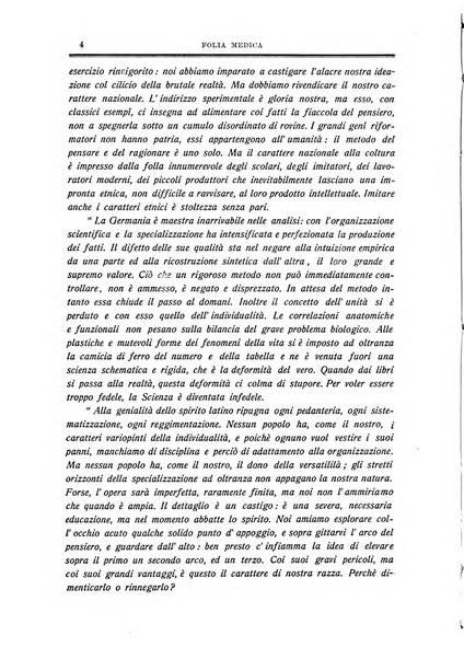 Folia medica periodico trimensile di patologia e clinica medica