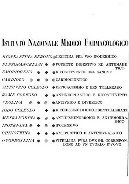 Folia medica periodico trimensile di patologia e clinica medica