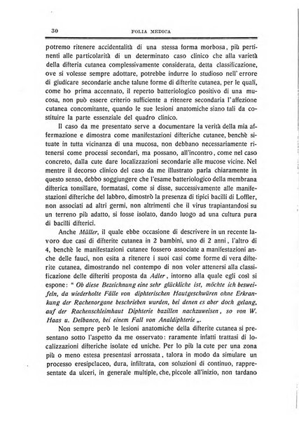 Folia medica periodico trimensile di patologia e clinica medica