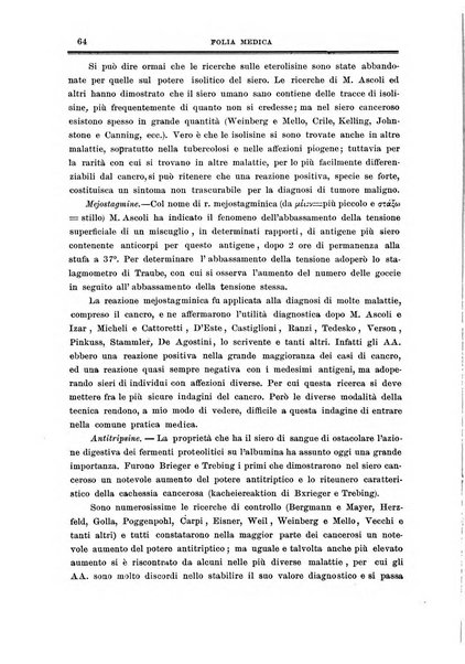 Folia medica periodico trimensile di patologia e clinica medica