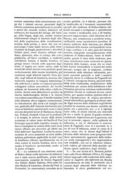 Folia medica periodico trimensile di patologia e clinica medica