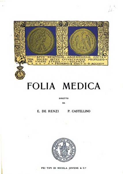 Folia medica periodico trimensile di patologia e clinica medica