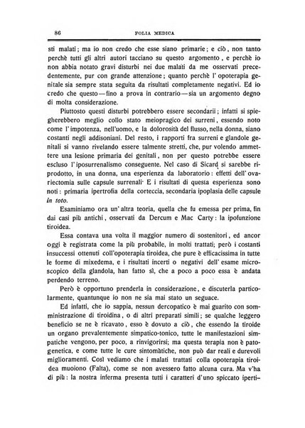 Folia medica periodico trimensile di patologia e clinica medica