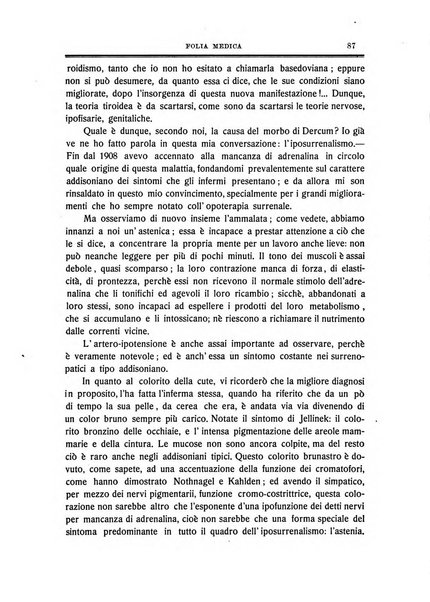 Folia medica periodico trimensile di patologia e clinica medica