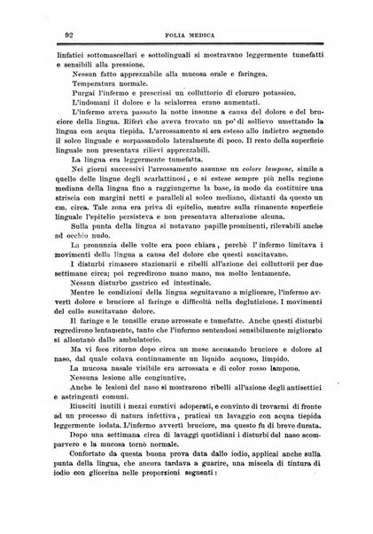 Folia medica periodico trimensile di patologia e clinica medica