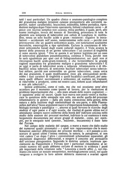 Folia medica periodico trimensile di patologia e clinica medica