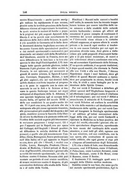 Folia medica periodico trimensile di patologia e clinica medica