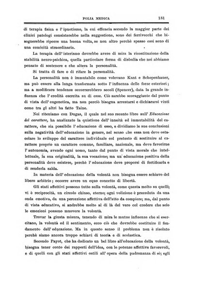 Folia medica periodico trimensile di patologia e clinica medica