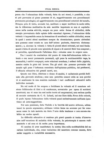 Folia medica periodico trimensile di patologia e clinica medica