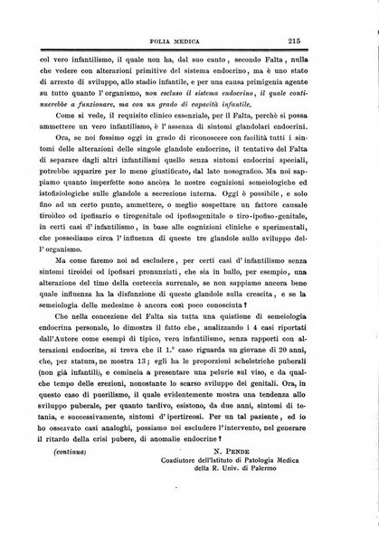 Folia medica periodico trimensile di patologia e clinica medica