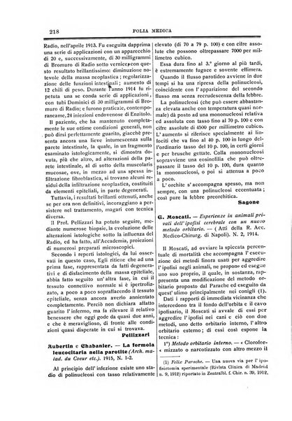 Folia medica periodico trimensile di patologia e clinica medica