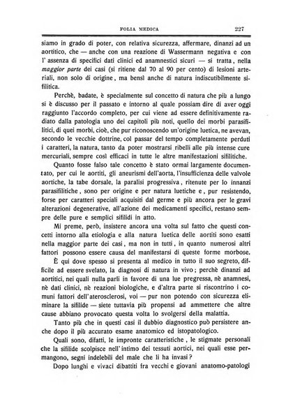 Folia medica periodico trimensile di patologia e clinica medica