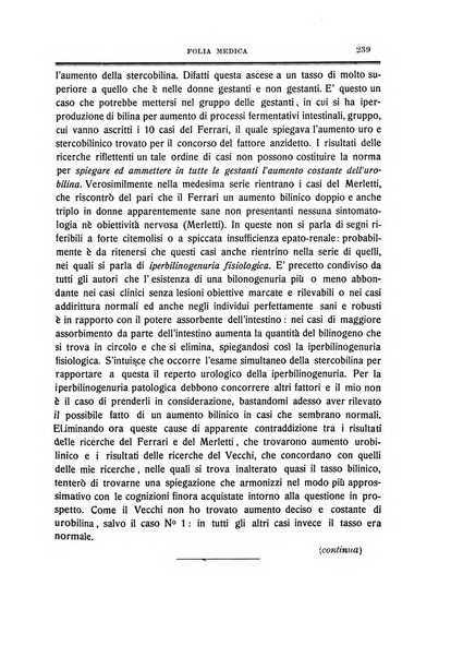 Folia medica periodico trimensile di patologia e clinica medica