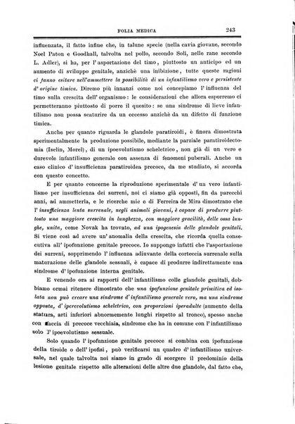 Folia medica periodico trimensile di patologia e clinica medica