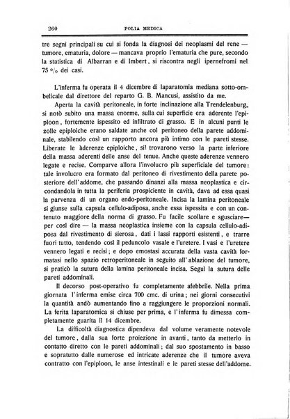 Folia medica periodico trimensile di patologia e clinica medica