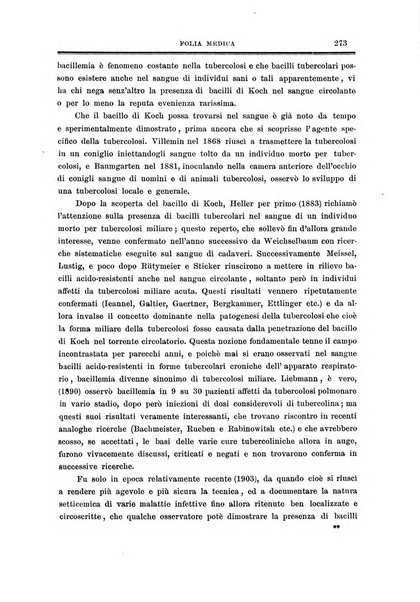 Folia medica periodico trimensile di patologia e clinica medica