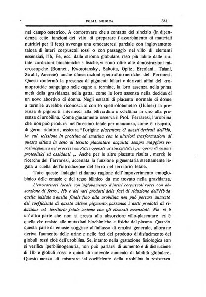 Folia medica periodico trimensile di patologia e clinica medica