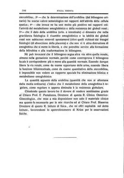 Folia medica periodico trimensile di patologia e clinica medica