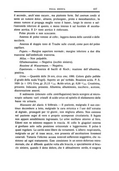 Folia medica periodico trimensile di patologia e clinica medica