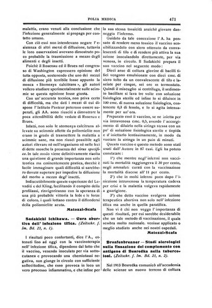 Folia medica periodico trimensile di patologia e clinica medica