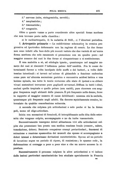 Folia medica periodico trimensile di patologia e clinica medica