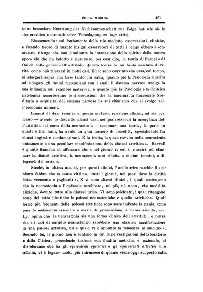 Folia medica periodico trimensile di patologia e clinica medica