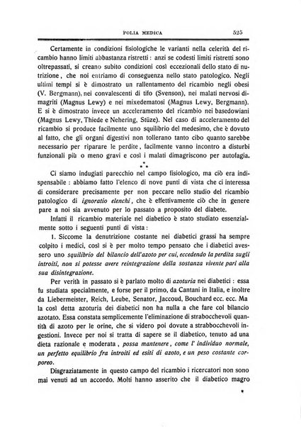 Folia medica periodico trimensile di patologia e clinica medica