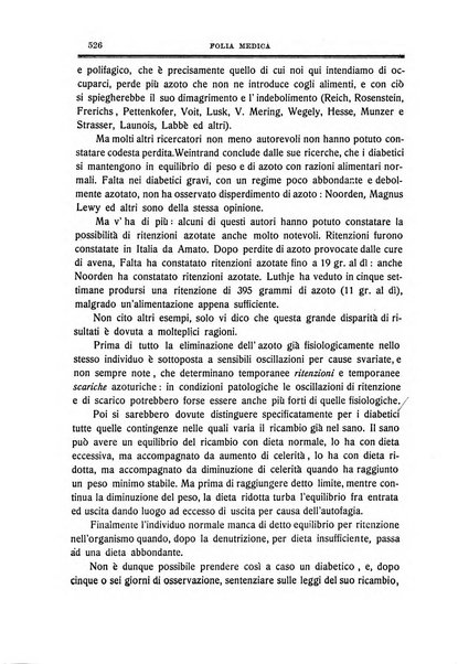 Folia medica periodico trimensile di patologia e clinica medica