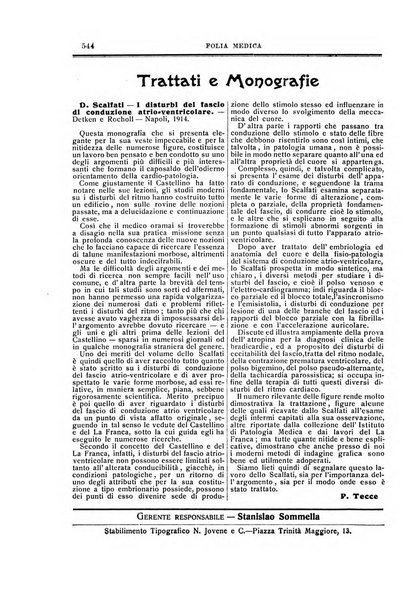 Folia medica periodico trimensile di patologia e clinica medica