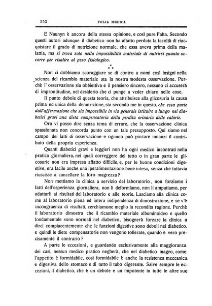 Folia medica periodico trimensile di patologia e clinica medica