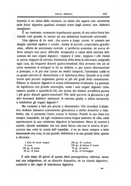 Folia medica periodico trimensile di patologia e clinica medica