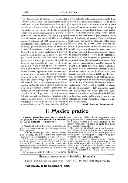 Folia medica periodico trimensile di patologia e clinica medica