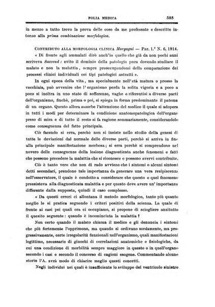 Folia medica periodico trimensile di patologia e clinica medica