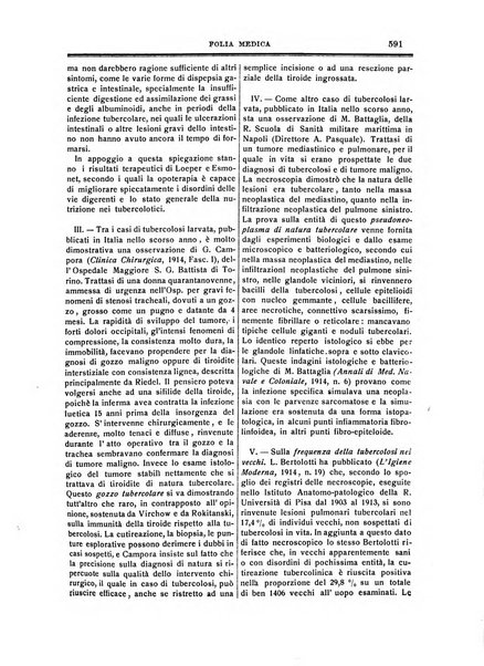 Folia medica periodico trimensile di patologia e clinica medica