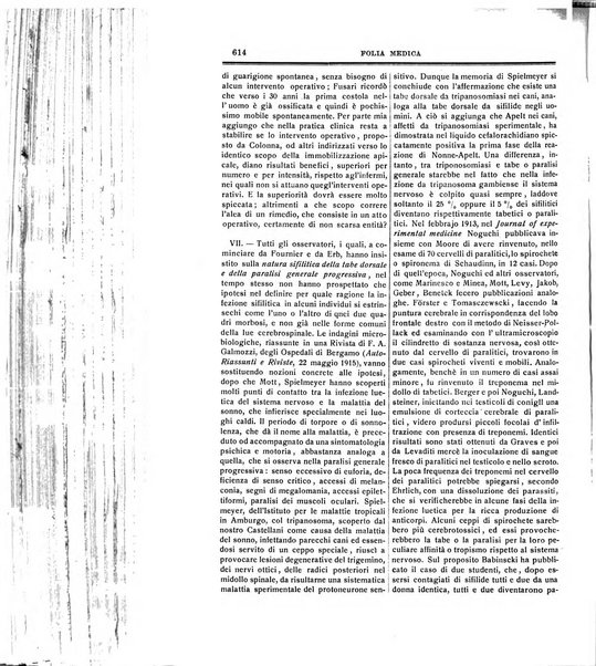 Folia medica periodico trimensile di patologia e clinica medica